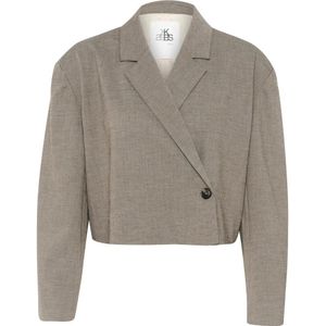 Blazer - Walnut Melange - 50% Polyester 26% Viscose 20% Wol 4% Elastaan
