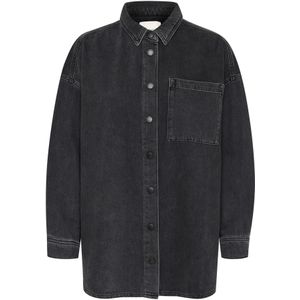 Shirt met lange mouwen Box fit dark grey