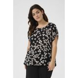 Kaffe Curve - Blousetop - Korte Mouwen - Ronde Hals - 100% Viscose