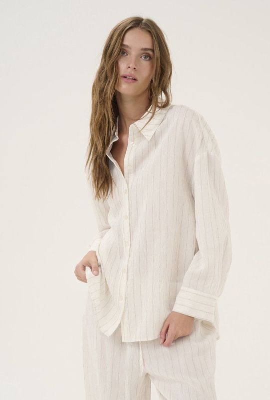 My Essential Wardrobe - Lima MW Shirt - Blouse - Beige - Lange Mouwen