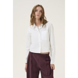 My Essential Wardrobe - Blouse - Wit - Katoen - Geknipte Shirt Sunnamw