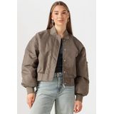 My Essential Wardrobe - Short Bomber Jacket - Bruin - Dames