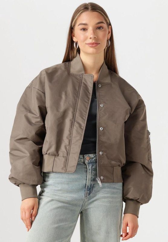 My Essential Wardrobe - Short Bomber Jacket - Bruin - Dames