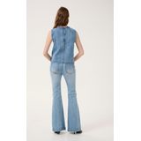 My Essential Wardrobe - Denim Top - Lichtblauw - Ronde Halslijn - Mouwloos