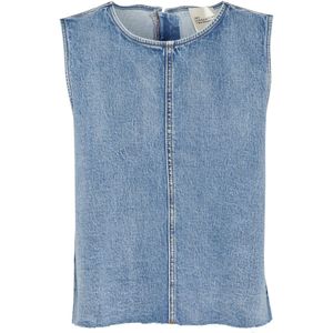 My Essential Wardrobe - Denim Top - Lichtblauw - Ronde Halslijn - Mouwloos