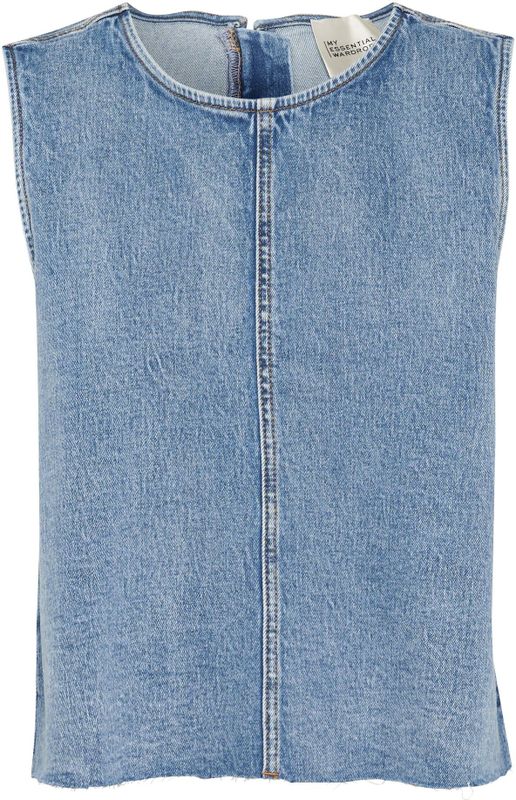 My Essential Wardrobe - Denim Top - Lichtblauw - Ronde Halslijn - Mouwloos
