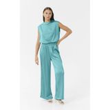 Kaffe - Wide Leg High Waist Broek - Blauw - 100% Polyester