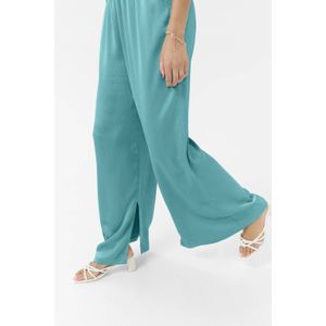 Kaffe - Wide Leg High Waist Broek - Blauw - 100% Polyester