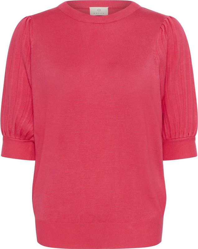 KAFFE - Damestrui - Framboos - Gebreide Heuplengte - Halve Mouwen - Regular Fit