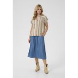 Blouse - Heuplengte - Katoen - Korte Mouwen - Fijne Was