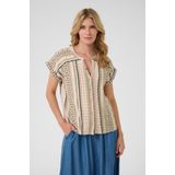 Blouse - Heuplengte - Katoen - Korte Mouwen - Fijne Was