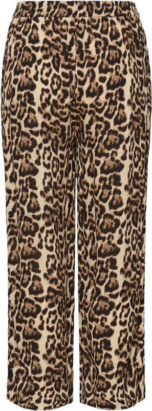 Kaffe - Dacia - Capri Broek - Taupe - Dierenprint - Loosefit - 7/8 Lengte