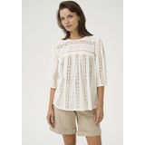Kaffe - Broderie Anglaise Blouse - Wit - Katoen
