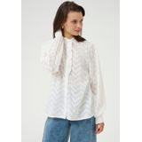 Blouse - Effen - Katoen - Lange Mouw - Normale Pasvorm