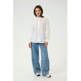 Blouse - Effen - Katoen - Lange Mouw - Normale Pasvorm