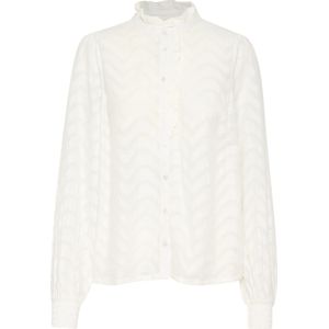 Blouse - Effen - Katoen - Lange Mouw - Normale Pasvorm