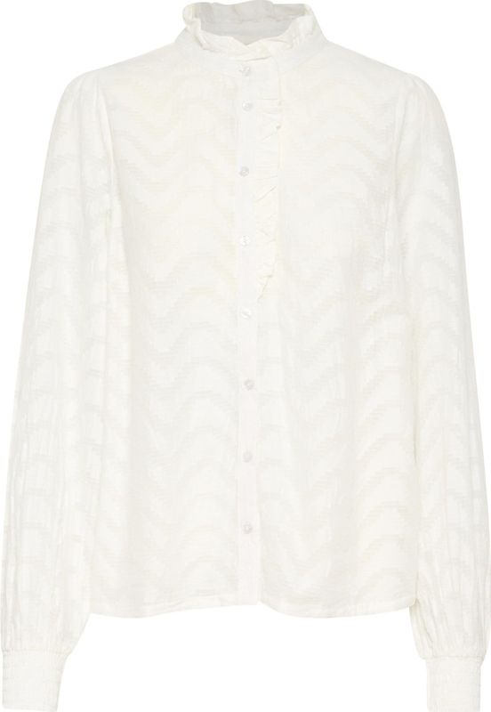 Blouse - Effen - Katoen - Lange Mouw - Normale Pasvorm