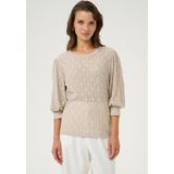 Kaffe - Blouse 'Tio' - Ecru - Wijde Blouse - Lange Mouw