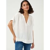 Blouseshirt - Effen - Viscose - Tuniek Kraag - Losse Pasvorm