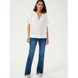 Blouseshirt - Effen - Viscose - Tuniek Kraag - Losse Pasvorm