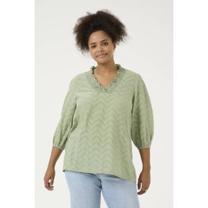 Blouse - Oil Green - Regular Fit - Lange Mouwen