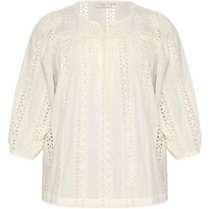 Kaffe - Kcrandi - Blouse - Dames - 3/4 Mouwen - Opstaande Kraag met Rushes