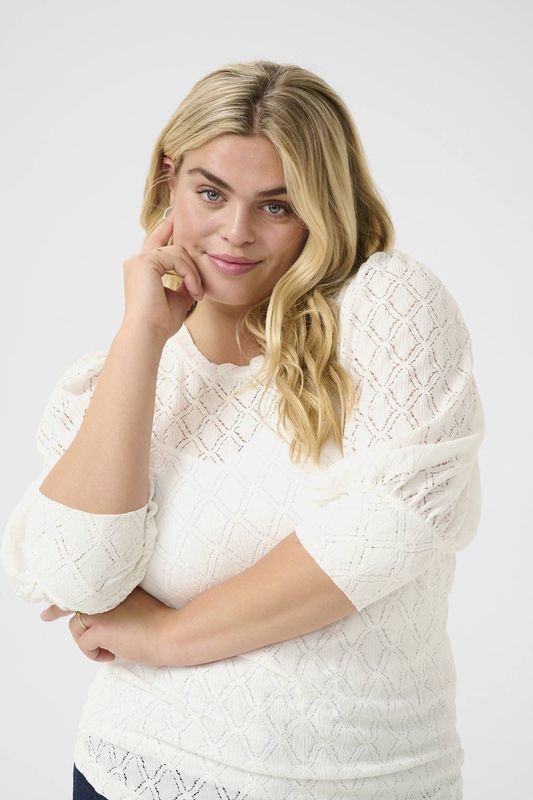 Blouse met lange mouwen Regular fit Chalk white