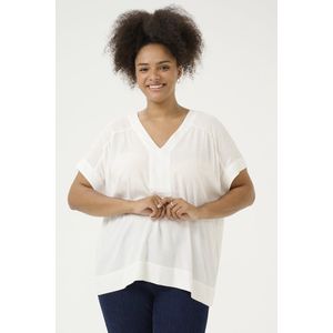 Blouse met korte mouwen Loose fit Chalk white