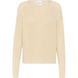 My Essential Wardrobe - Diva MW Boxy Gebreide Blouse - Beige - 74% CO 26% LI