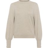 Damestrui - Ronde Hals - Lange Ballonmouwen - Knoopdetails - 80% Viscose, 20% Nylon