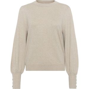 Damestrui - Ronde Hals - Lange Ballonmouwen - Knoopdetails - 80% Viscose, 20% Nylon