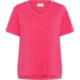 T-shirt - Effen - Jersey - Kwartmouw - Normale Pasvorm