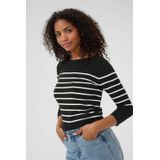 Kaffe - KAlizza - Top - Zwart - Aansluitende Pasvorm - Lange Mouwen