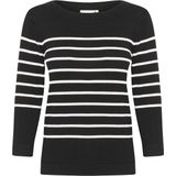 Kaffe - KAlizza - Top - Zwart - Aansluitende Pasvorm - Lange Mouwen