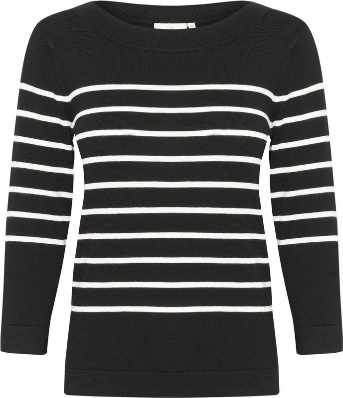 Kaffe - KAlizza - Top - Zwart - Aansluitende Pasvorm - Lange Mouwen