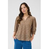 Cream Blouse 'Kaspis'  donkerbeige