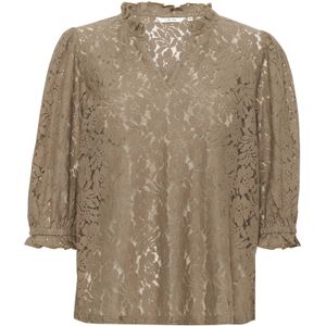 Cream Blouse 'Kaspis'  donkerbeige