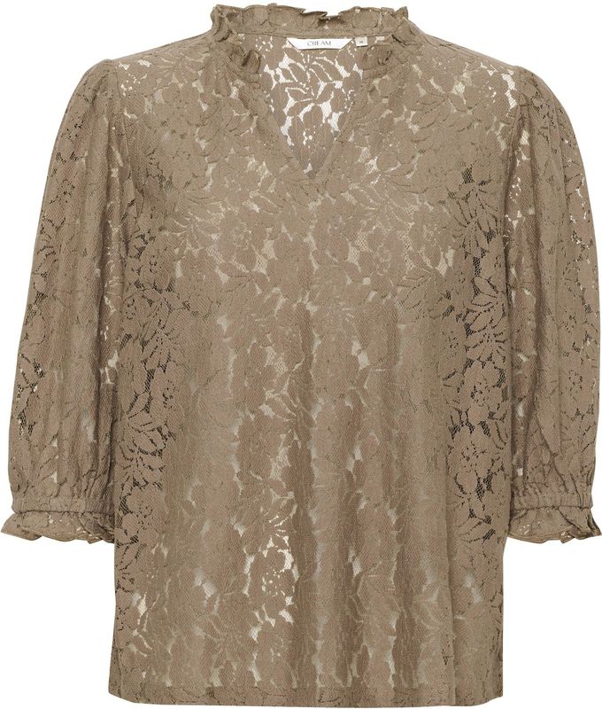 Cream Blouse 'Kaspis'  donkerbeige
