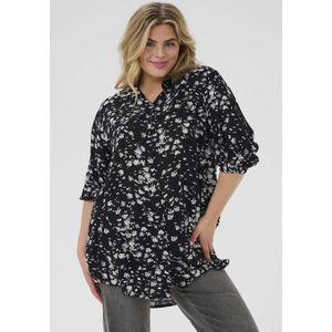 Kaffe Curve - Blouse - Met Rechte Mouwen - Klassieke Kraag - Driekwart Mouwen