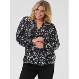 KAFFE - CURVE - Blouse - Zwart / Wit