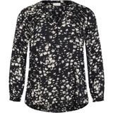 KAFFE - CURVE - Blouse - Zwart / Wit