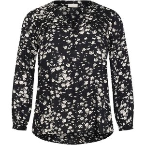 KAFFE - CURVE - Blouse - Zwart / Wit