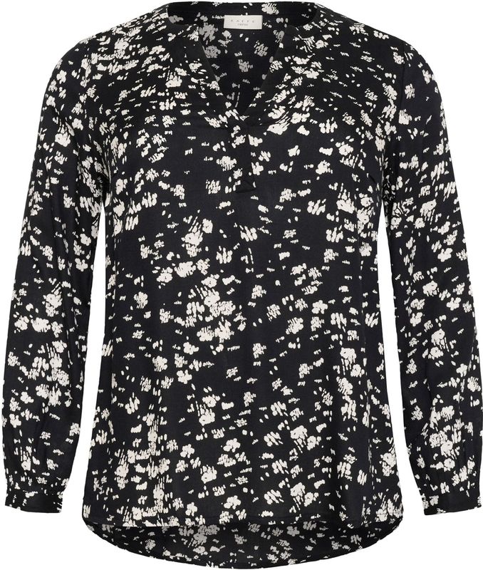 KAFFE - CURVE - Blouse - Zwart / Wit