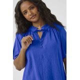 Kaffe Curve - Kclisana Blouse - Blauw - Korte Mouwen - V-hals