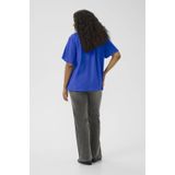 Kaffe Curve - Kclisana Blouse - Blauw - Korte Mouwen - V-hals