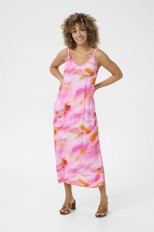 Jurk - A-shape - Midi Lengte - Mouwloos - Pink