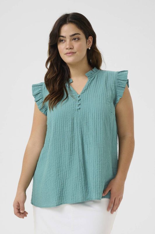 Mouwloos shirt Regular fit Teal blue