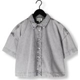 My Essential Wardrobe - Boxy Short Denim Shirt - Licht Grijs - Denim