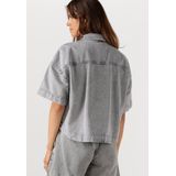 My Essential Wardrobe - Boxy Short Denim Shirt - Licht Grijs - Denim