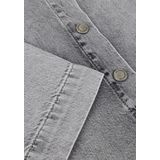 My Essential Wardrobe - Boxy Short Denim Shirt - Licht Grijs - Denim